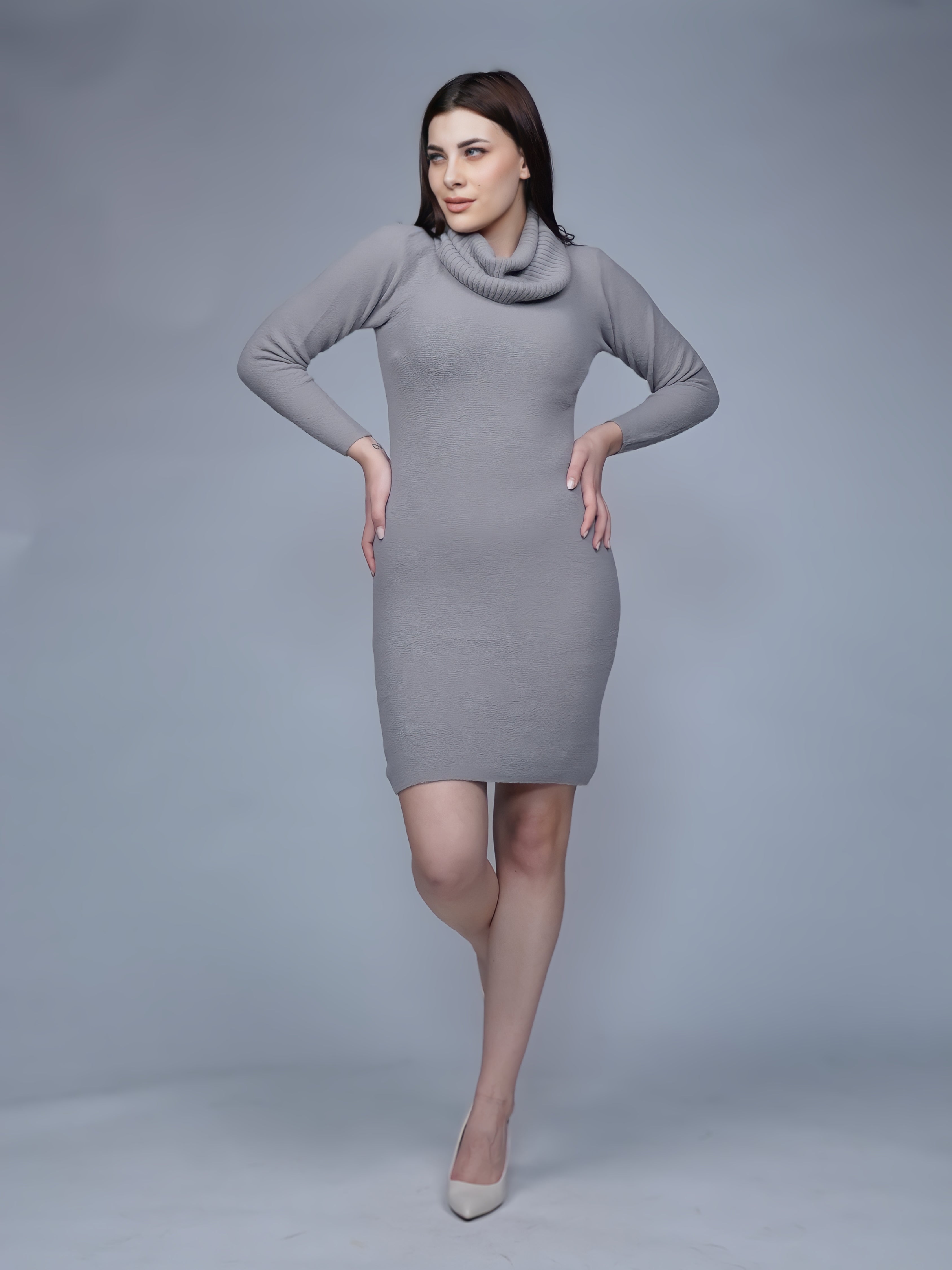Chic Jumper Dress with Open Back Detail