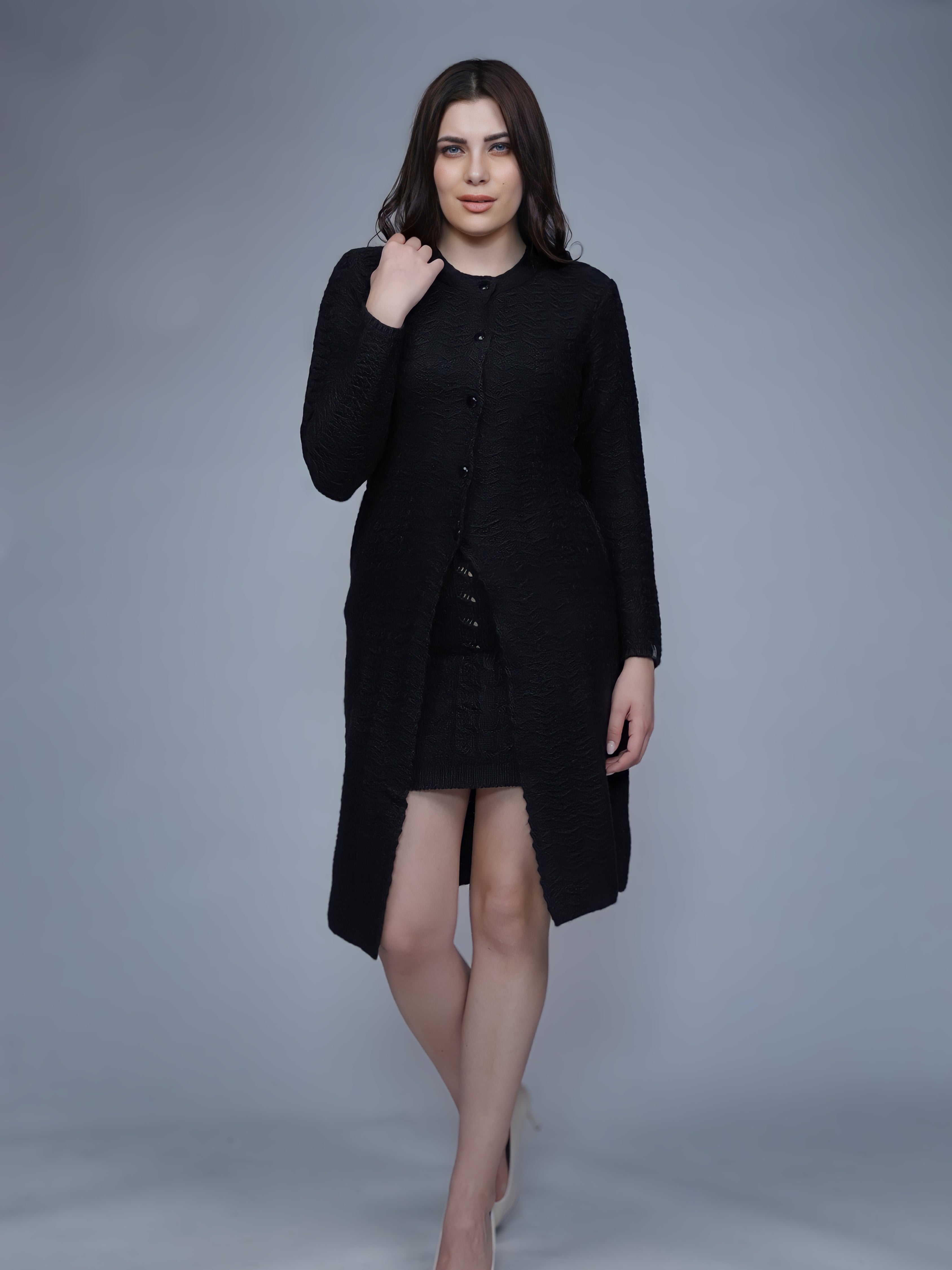 Elegant Long Knitted Cardigan