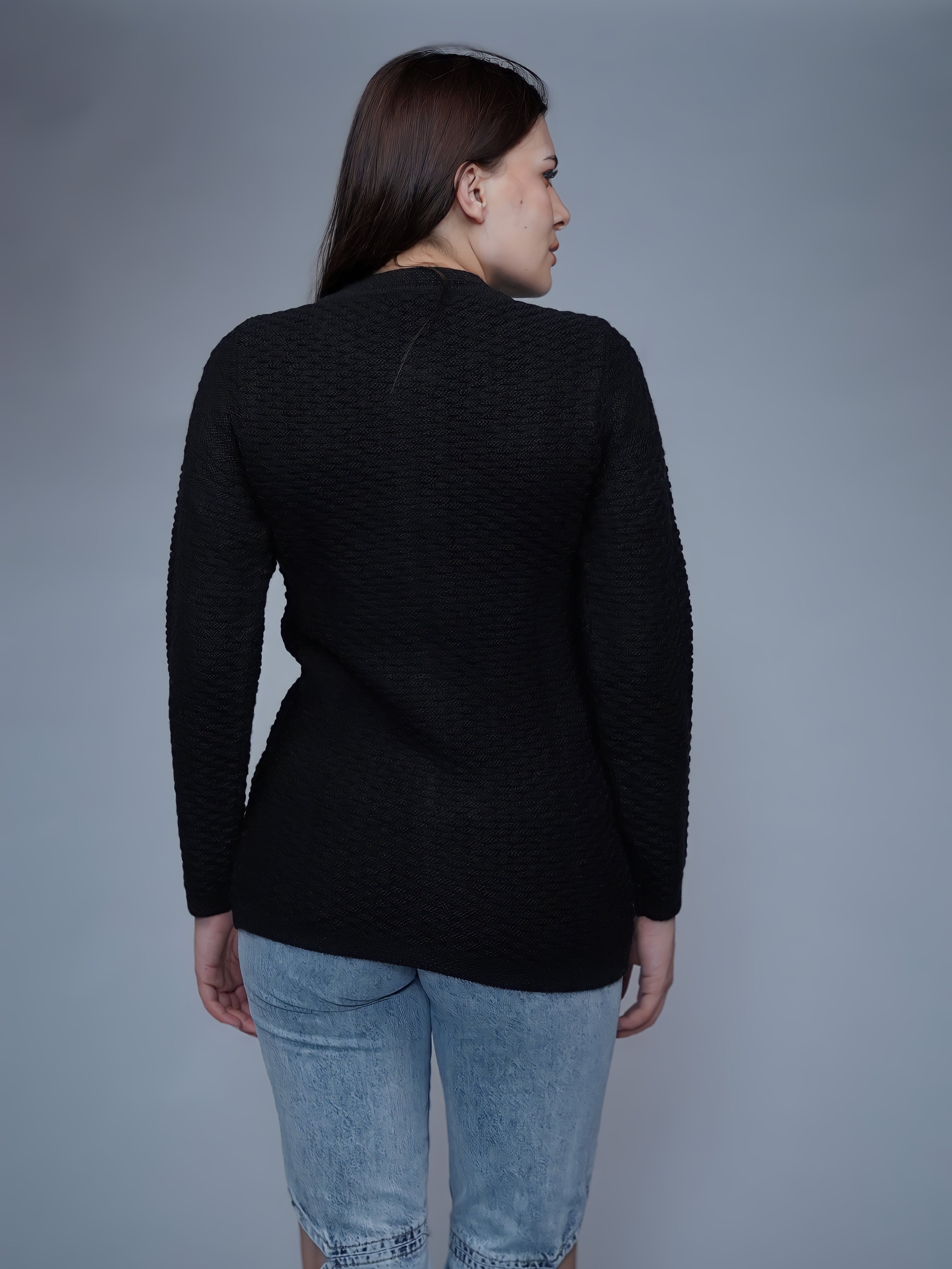 Textured Knit Button-Down Cardigan
