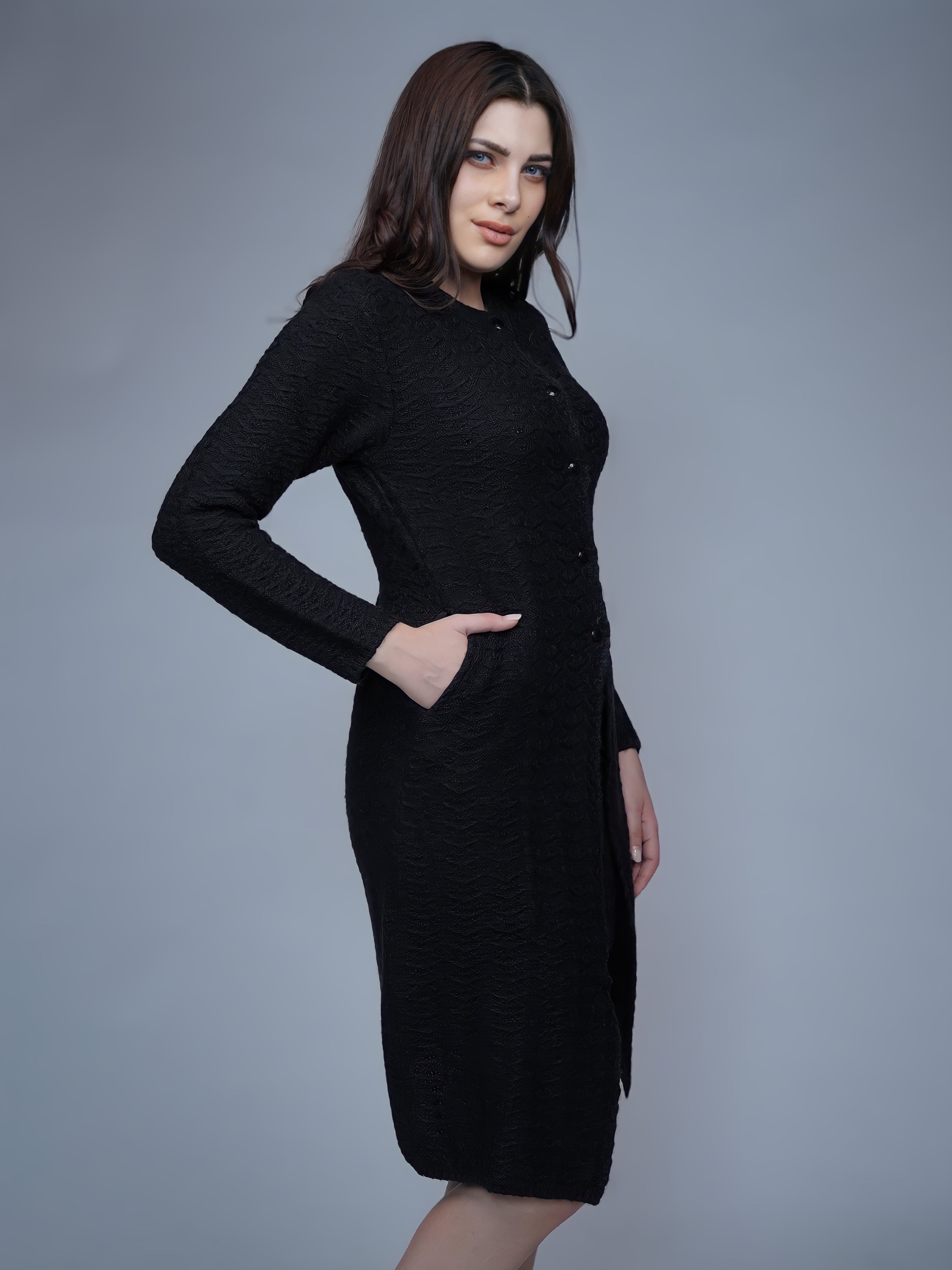Elegant Long Knitted Cardigan