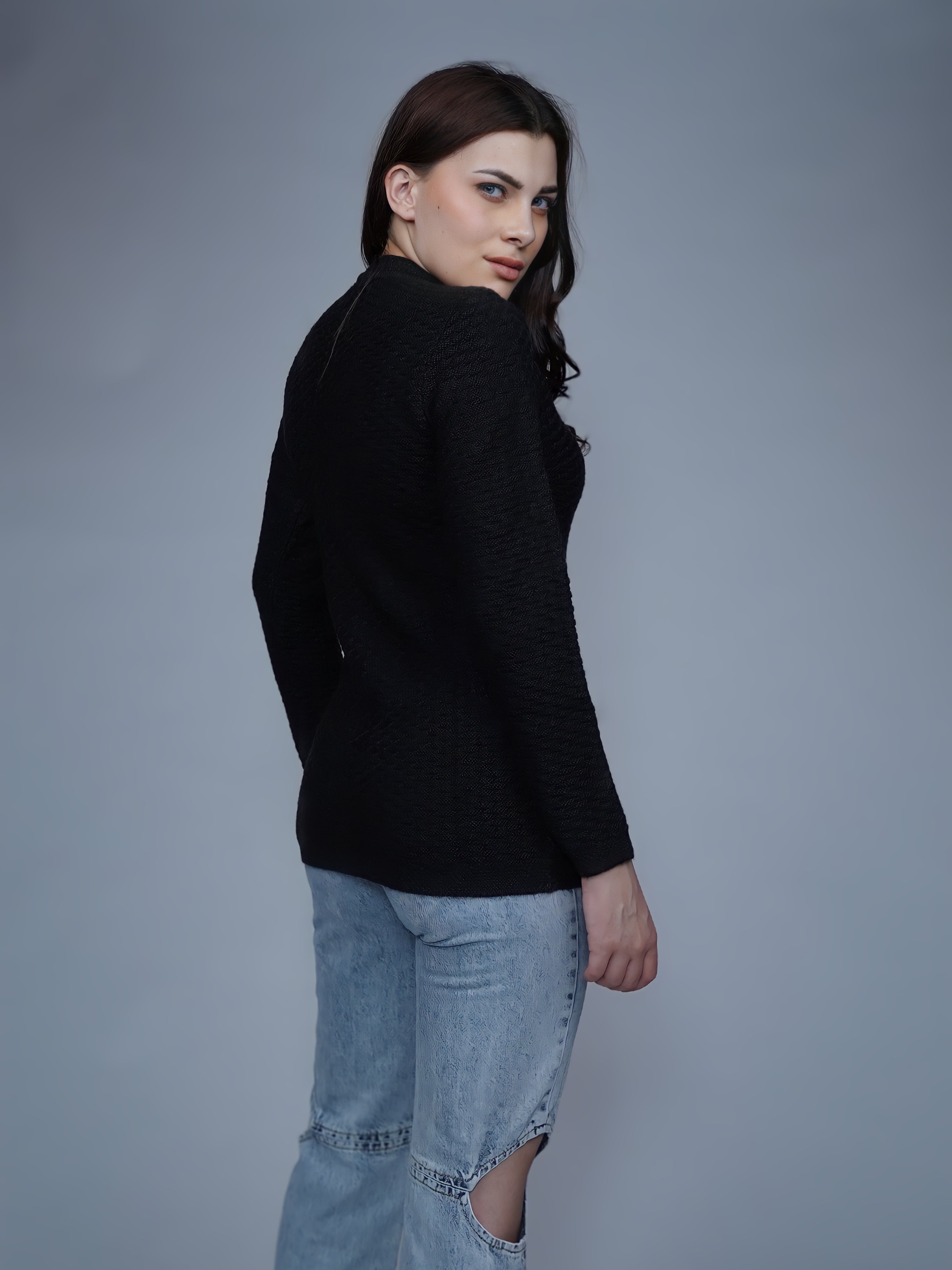 Textured Knit Button-Down Cardigan