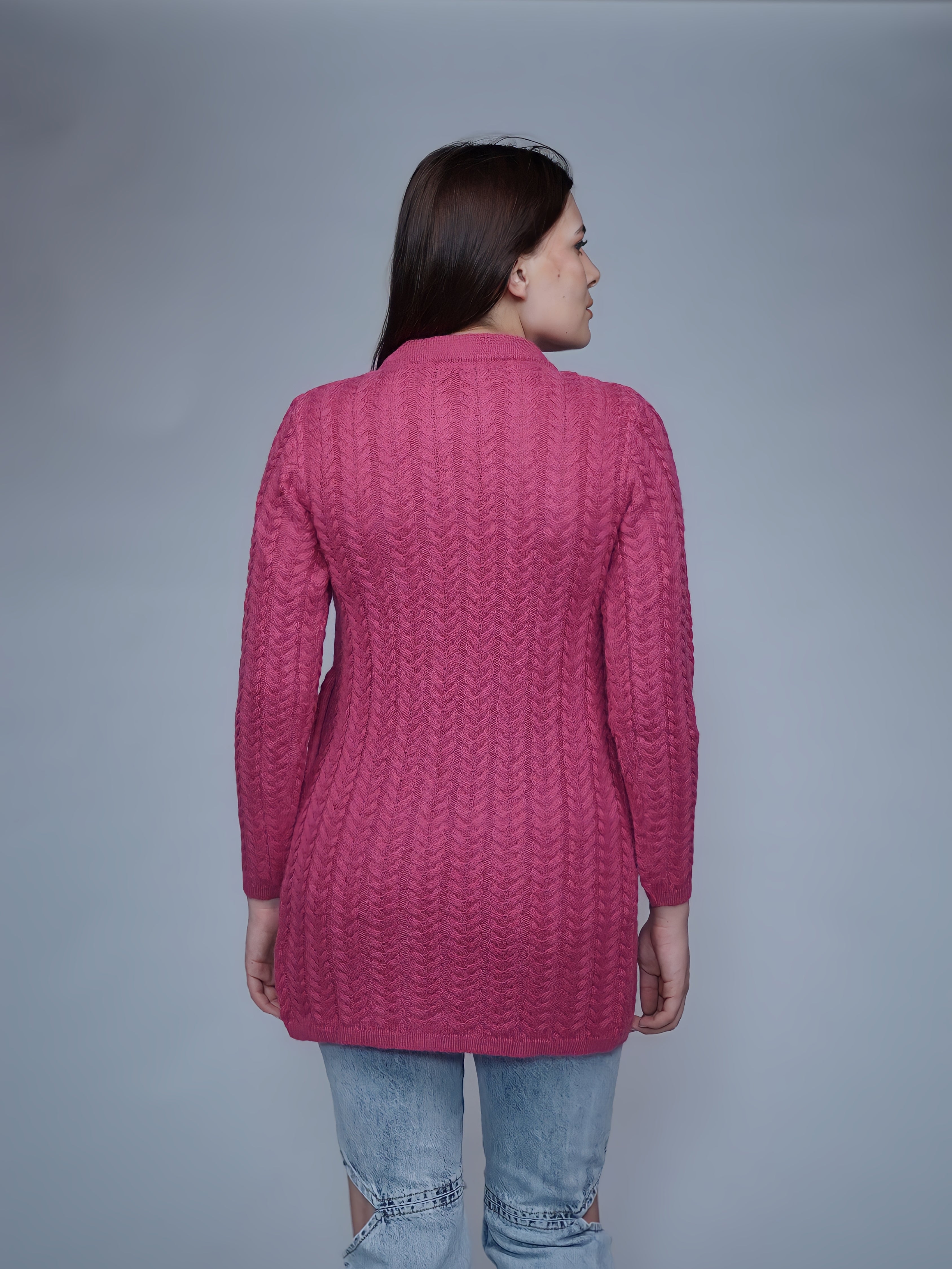 Vibrant Cable-Knit Cardigan