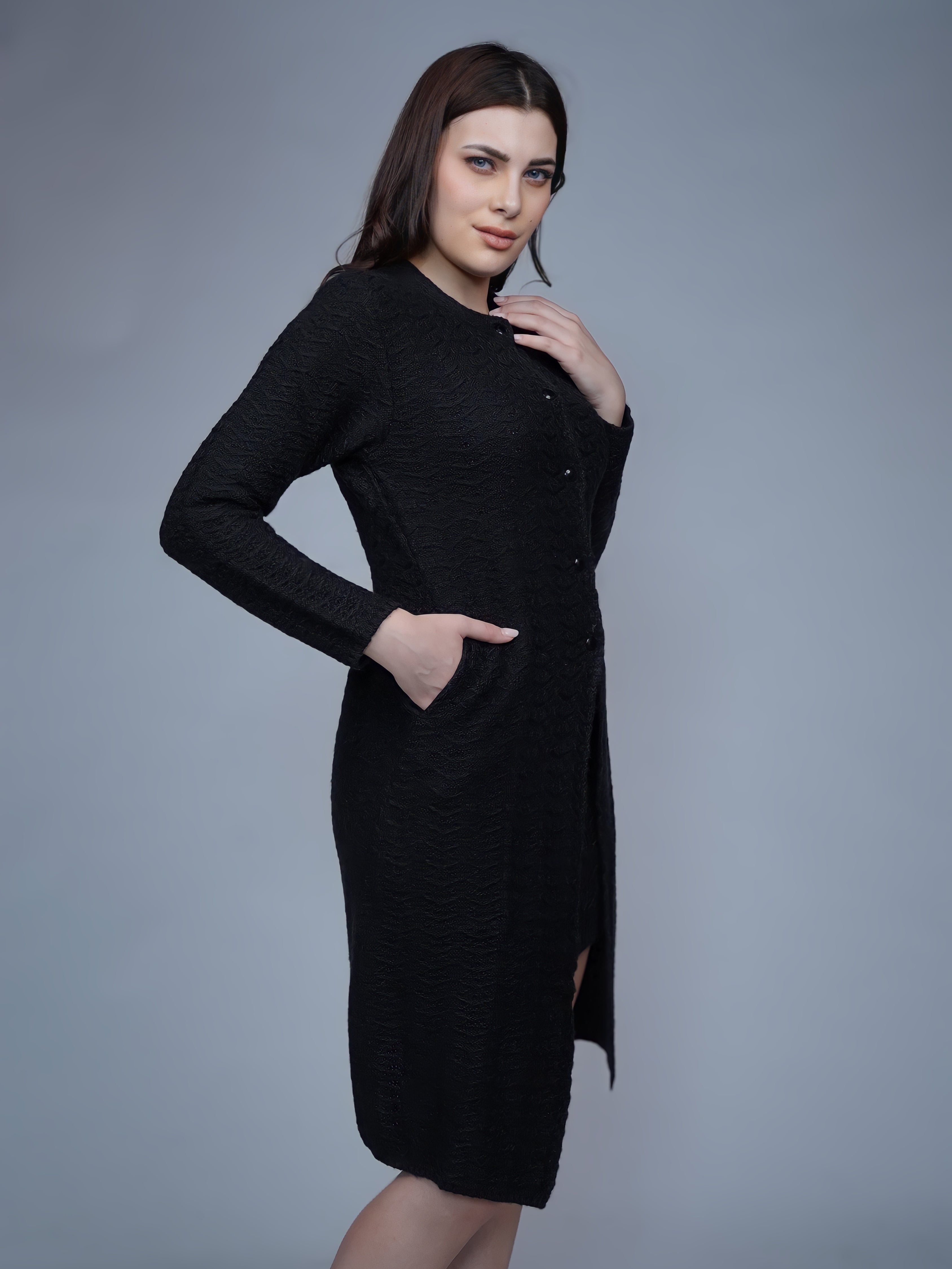 Elegant Long Knitted Cardigan