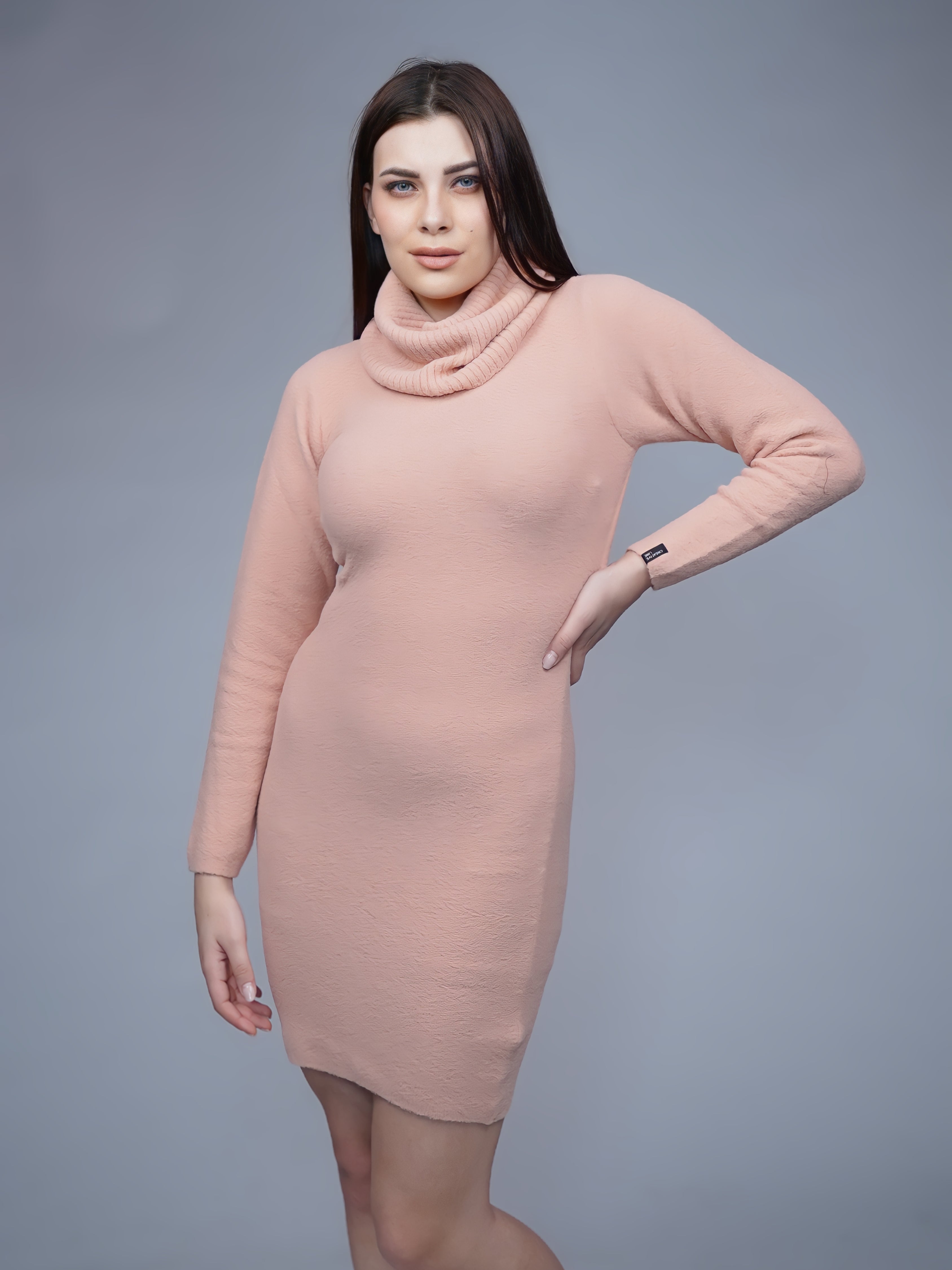 Chic Jumper Dress with Open Back Detail