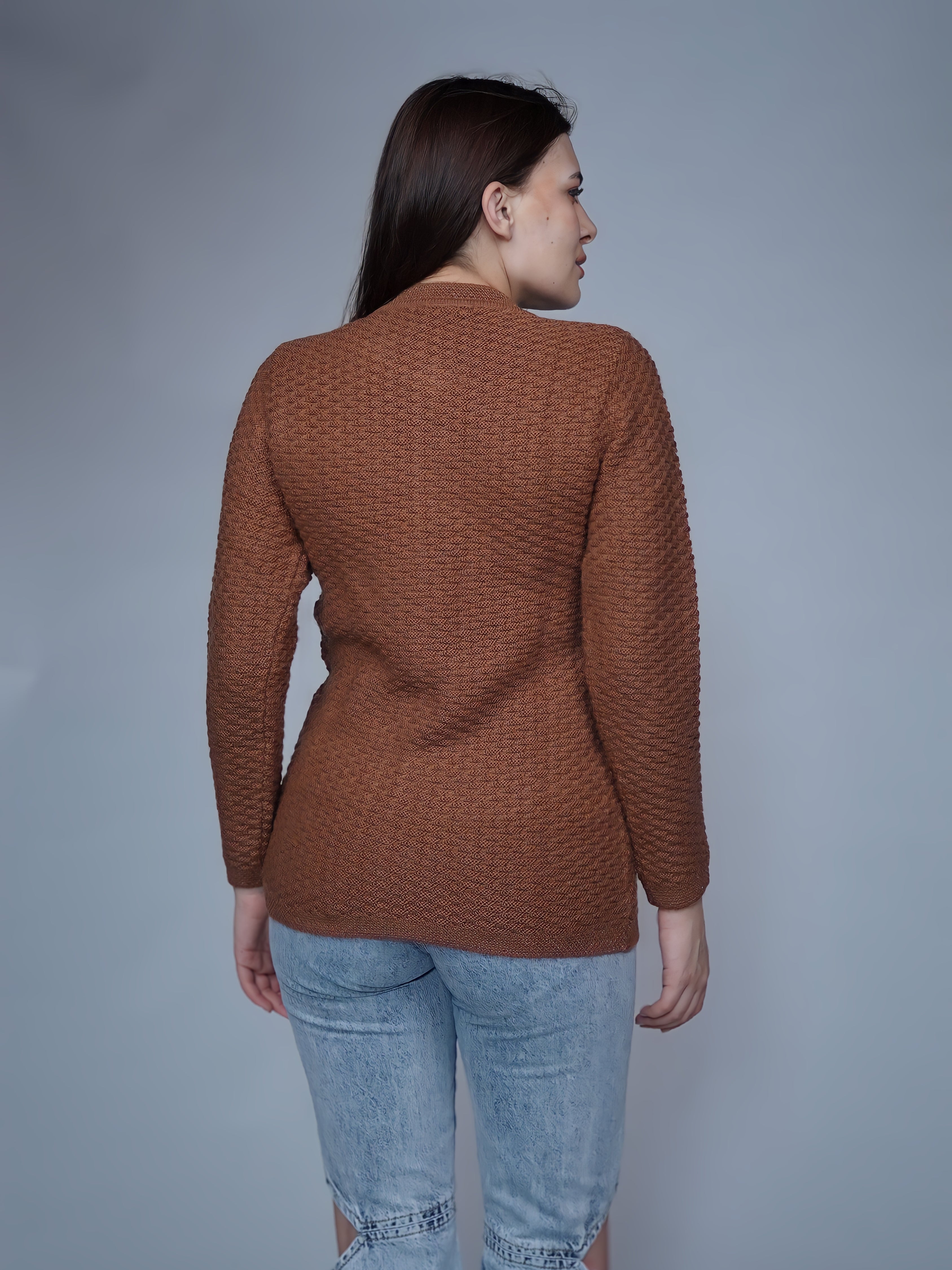 Textured Knit Button-Down Cardigan
