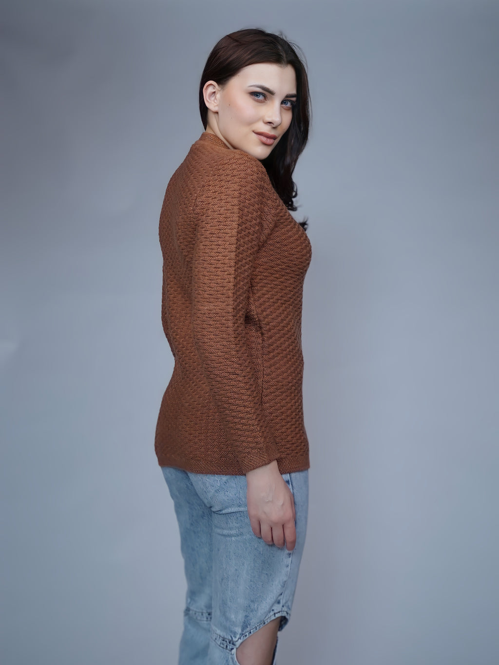 Textured Knit Button-Down Cardigan