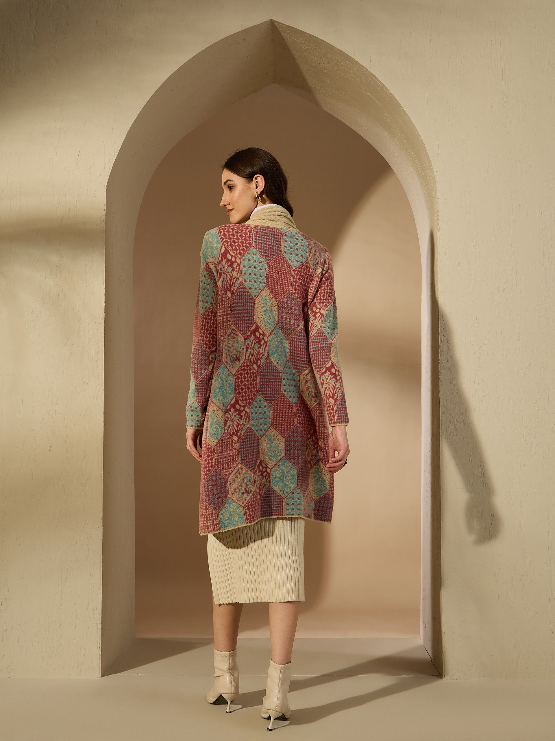 Patterned Longline Cardigan