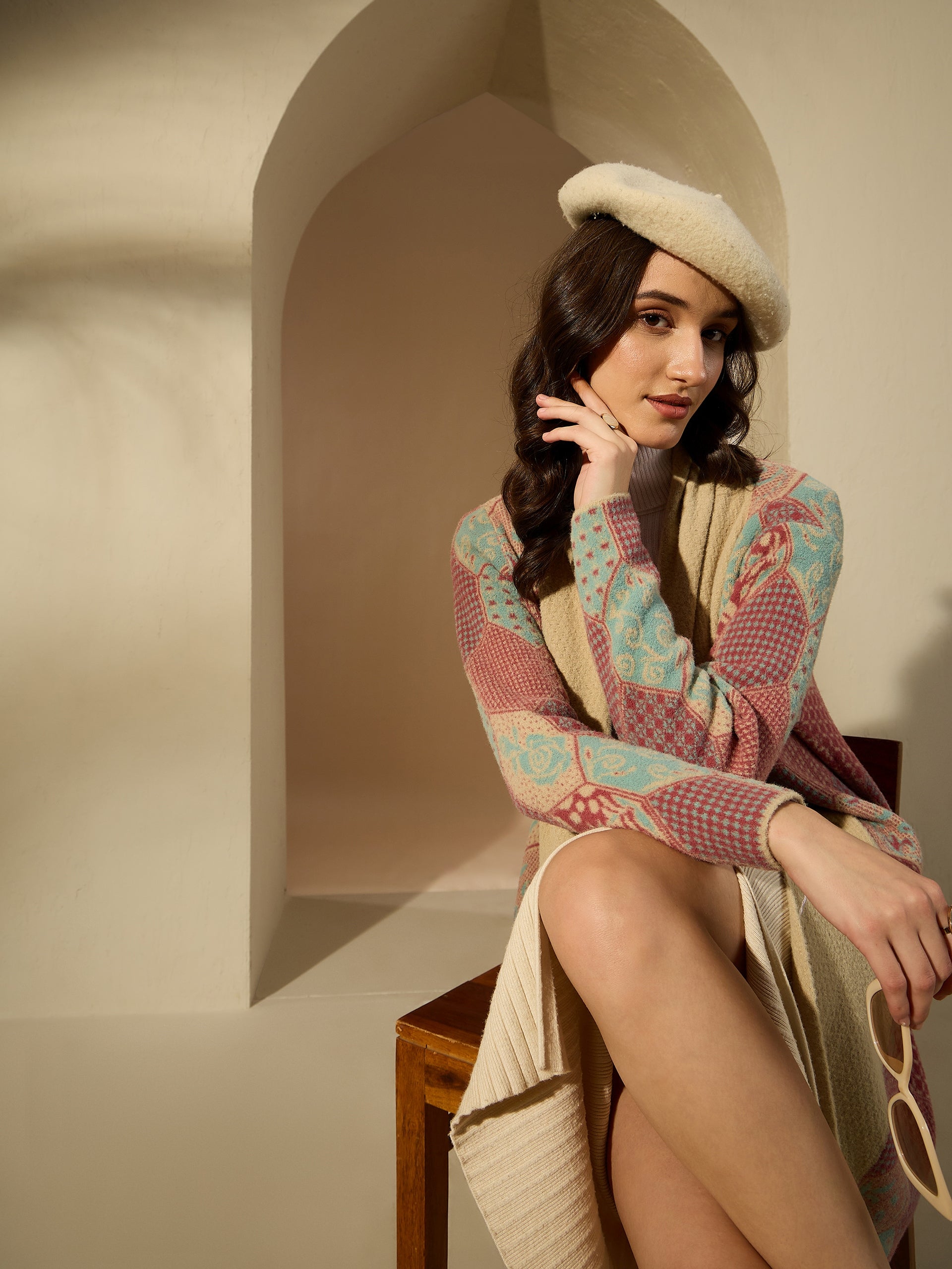 Patterned Longline Cardigan