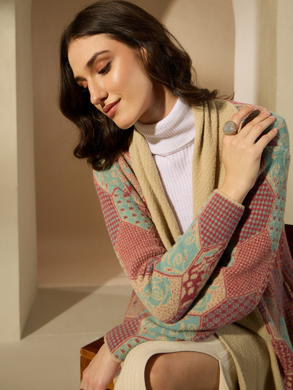 Patterned Longline Cardigan