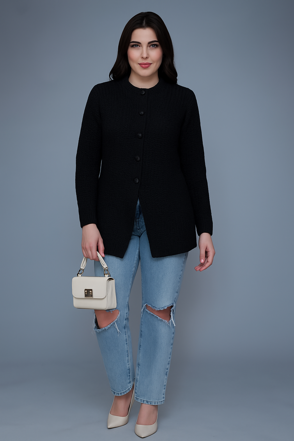 Button-Up Longline Cardigan