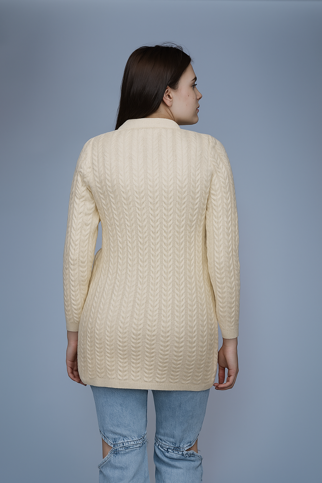 Vibrant Cable-Knit Cardigan