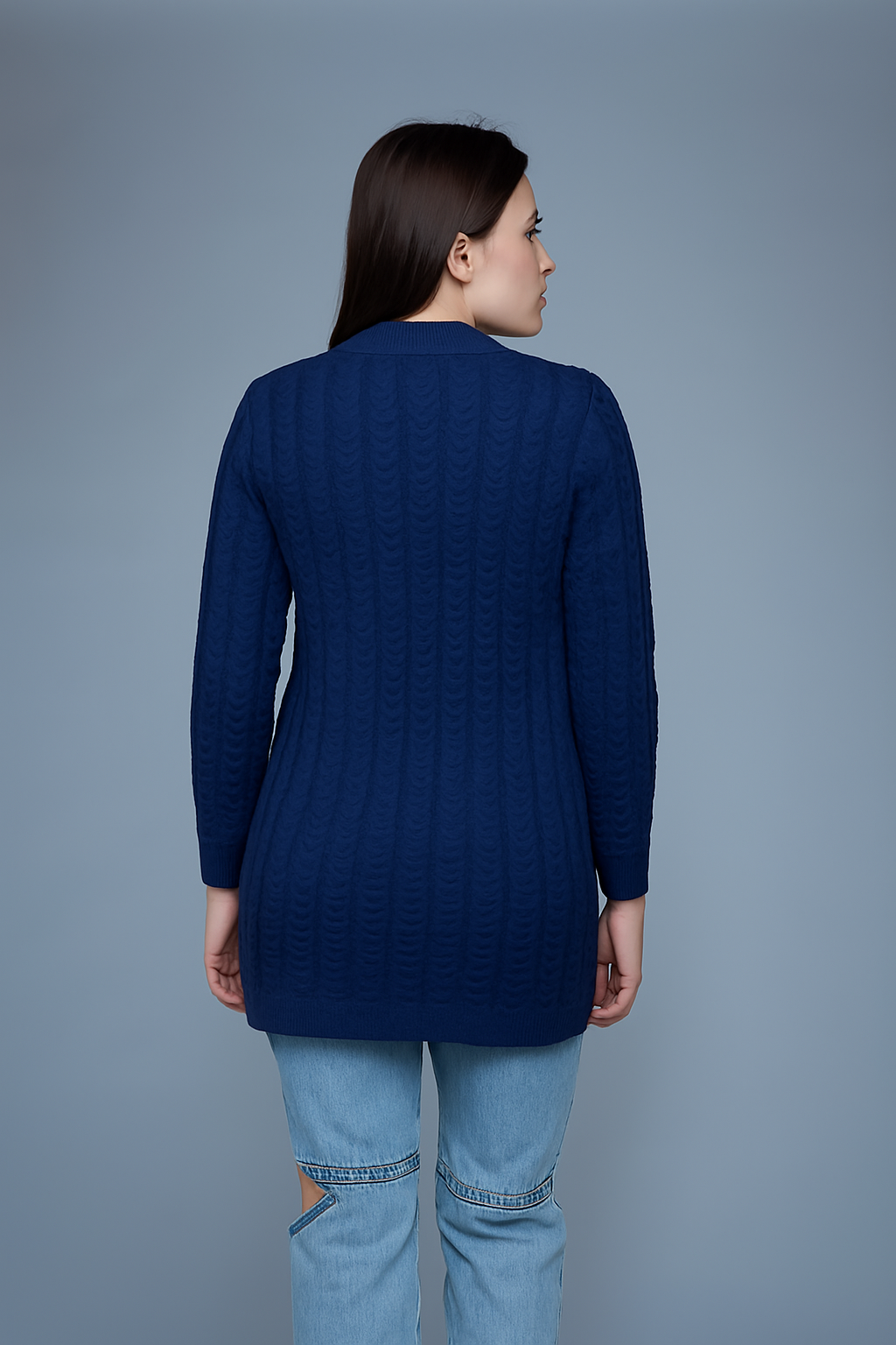 Vibrant Cable-Knit Cardigan